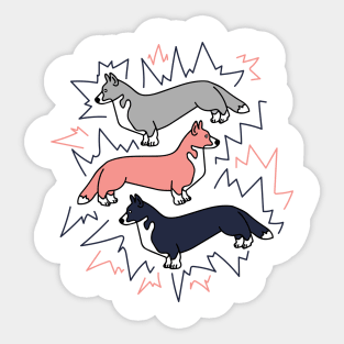 Corgi Dog Power Retro Sticker